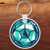 Moderne Minimalistische Polygoon Voetbal Sleutelhanger (Voorkant)