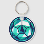 Moderne Minimalistische Polygoon Voetbal Sleutelhanger (Achterkant)