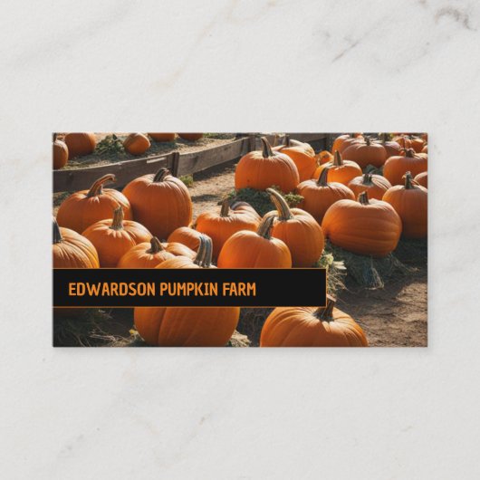 Moderne minimalistische pompoen boerderij professi visitekaartje (Voorkant)