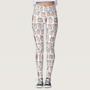 Moderne Minimalistische Pompoen – Oranje Abstract Leggings