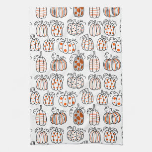 Moderne Minimalistische Pompoen – Oranje Abstract Theedoek