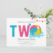 Moderne Minimalistische Pool Party MEISJE Tweede v Kaart (Staand voorkant)