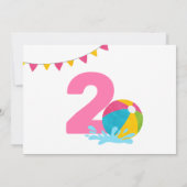 Moderne Minimalistische Pool Party MEISJE Tweede v Kaart (Achterkant)