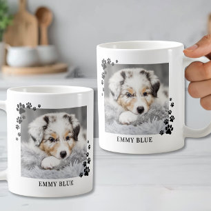 Moderne Minimalistische Pootafdruk Hond Foto Koffiemok