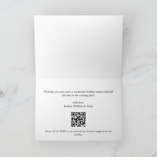 Moderne minimalistische pretkerst 2-fotokaart kaart (Binnen)