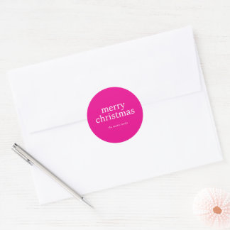 Moderne Minimalistische Prettig Kerstfeest Eenvoud Ronde Sticker
