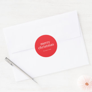 Moderne Minimalistische Prettig Kerstfeest Eenvoud Ronde Sticker