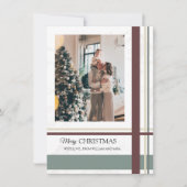 Moderne Minimalistische Prettig Kerstfeest Foto Feestdagenkaart (Voorkant)