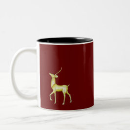 Moderne Minimalistische Prettig Kerstfeest Rendier Tweekleurige Koffiemok