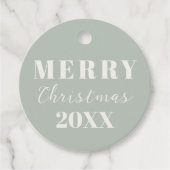 Moderne Minimalistische Prettig Kerstmis Zachte Gr Bedankjes Labels (Voorkant)