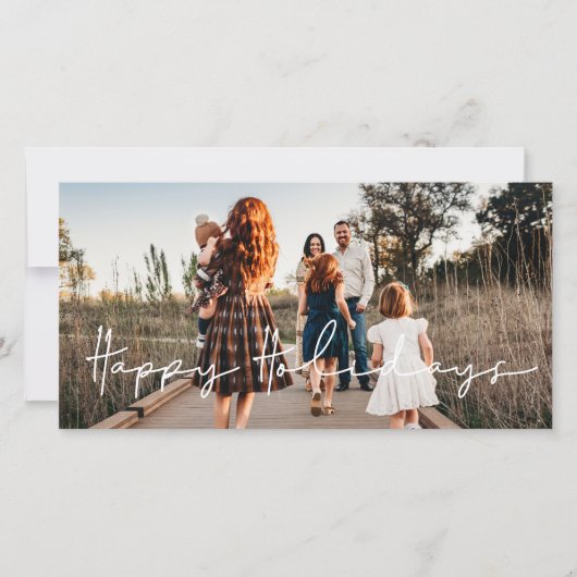 Moderne Minimalistische Prettige Feestdagen Famili Feestdagenkaart (Voorkant)
