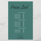 Moderne minimalistische prijslijst voor bedrijven flyer (Voorkant)