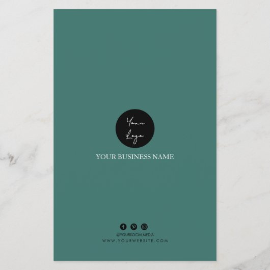 Moderne minimalistische prijslijst voor bedrijven flyer (Achterkant)