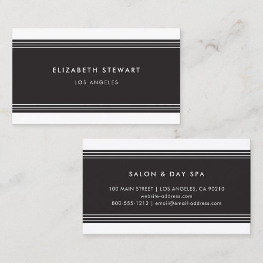 Moderne, minimalistische Professional Black en Whi Visitekaartje (Voorkant / Achterkant)