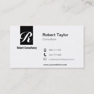 Moderne, minimalistische Professional Black en Whi Visitekaartje