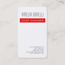 Moderne minimalistische Professional Plain Red Whi