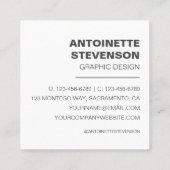 Moderne minimalistische professional vierkante visitekaartje (Achterkant)
