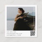Moderne minimalistische professionele 2 foto QR-co Vierkante Visitekaartje (Achterkant)