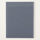 Moderne Minimalistische Professionele Blauwe Linne Planner (Achterkant)