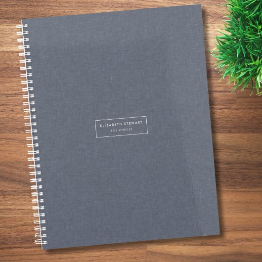 Moderne Minimalistische Professionele Blauwe Linne Planner