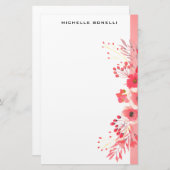 Moderne Minimalistische Professionele Bloem Briefpapier (Voorkant / Achterkant)