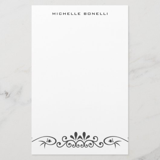 Moderne Minimalistische Professionele Bloempatroon Briefpapier (Voorkant)