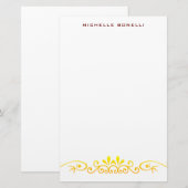 Moderne Minimalistische Professionele Bloempatroon Briefpapier (Voorkant / Achterkant)