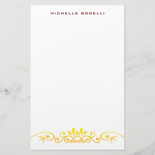 Moderne Minimalistische Professionele Bloempatroon Briefpapier (Voorkant)