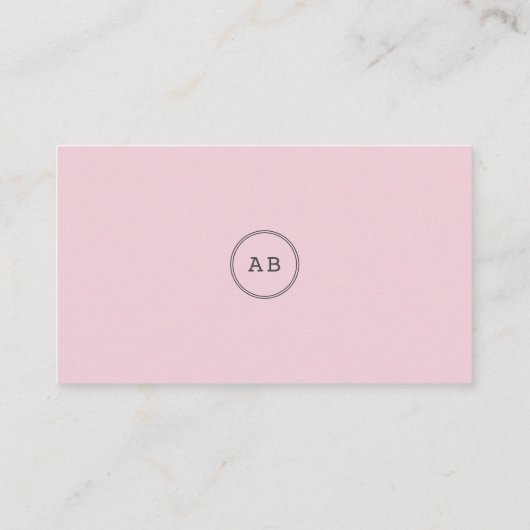 Moderne minimalistische professionele blush roze visitekaartje (Achterkant)
