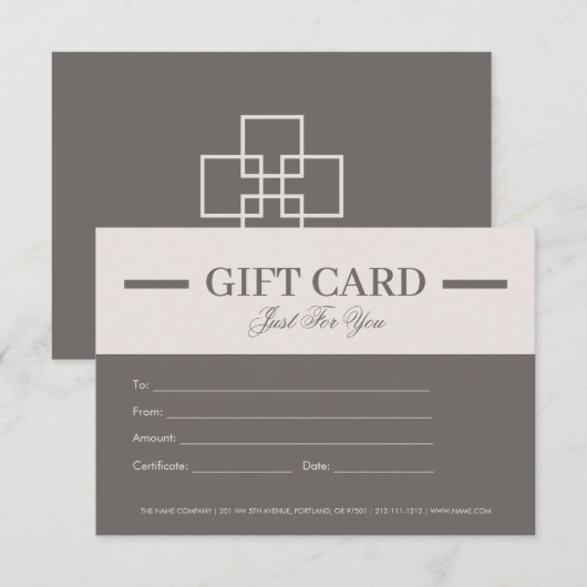 Moderne minimalistische professionele cadeaubonnen (Voorkant / Achterkant)