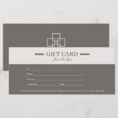 Moderne minimalistische professionele cadeaubonnen (Voorkant / Achterkant)