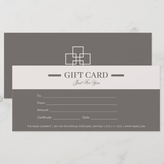 Moderne minimalistische professionele cadeaubonnen (Voorkant / Achterkant)