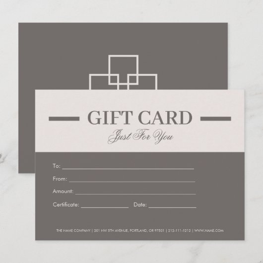 Moderne minimalistische professionele cadeaubonnen (Voorkant / Achterkant)