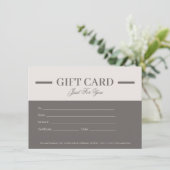 Moderne minimalistische professionele cadeaubonnen (Staand voorkant)