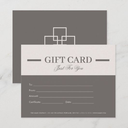 Moderne minimalistische professionele cadeaubonnen (Voorkant / Achterkant)