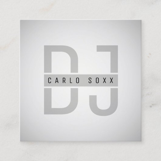Moderne, minimalistische professionele DJ Vierkante Visitekaartje (Voorkant)