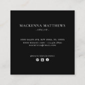 Moderne minimalistische professionele elegante fot vierkante visitekaartje (Achterkant)