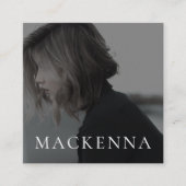 Moderne minimalistische professionele elegante fot vierkante visitekaartje (Voorkant)