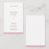 Moderne minimalistische professionele elegante roz visitekaartje (Voorkant / Achterkant)