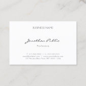 Moderne minimalistische professionele elegante wit visitekaartje (Achterkant)