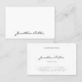 Moderne minimalistische professionele elegante wit visitekaartje (Voorkant / Achterkant)