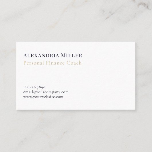 Moderne minimalistische professionele financiering visitekaartje (Voorkant)
