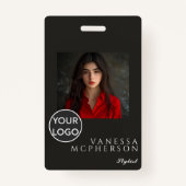 Moderne minimalistische professionele foto Logo QR Badge (Voorkant)