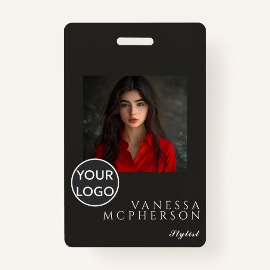 Moderne minimalistische professionele foto Logo QR Badge (Voorkant)