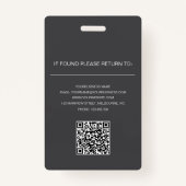 Moderne minimalistische professionele foto Logo QR Badge (Achterkant)