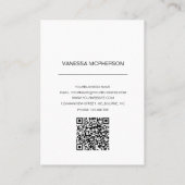 Moderne minimalistische professionele foto Logo QR Visitekaartje (Achterkant)