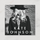 Moderne minimalistische professionele foto QR-code Vierkante Visitekaartje (Voorkant)