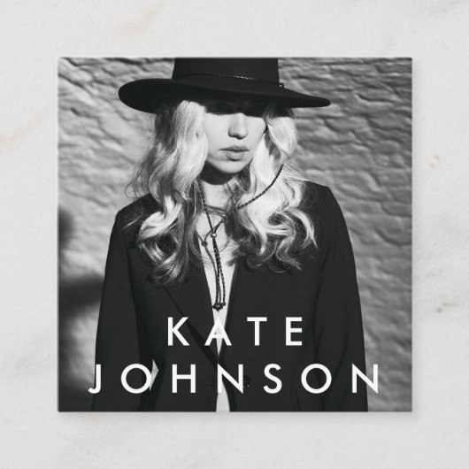 Moderne minimalistische professionele foto QR-code Vierkante Visitekaartje (Voorkant)