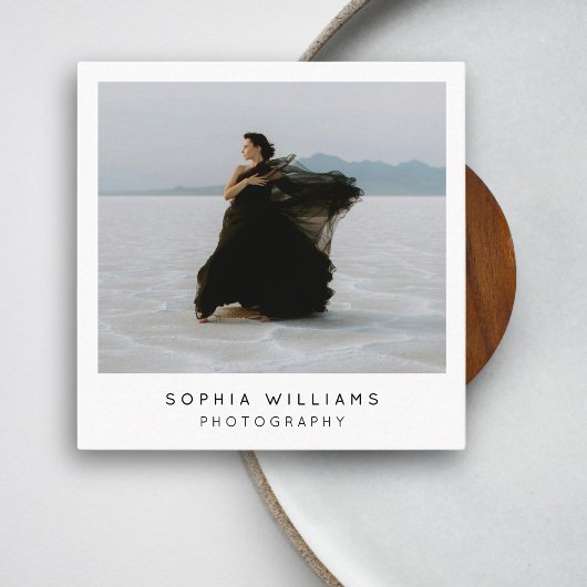 Moderne minimalistische professionele foto QR-code Vierkante Visitekaartje