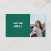 Moderne minimalistische professionele foto smaragd visitekaartje (Voorkant)